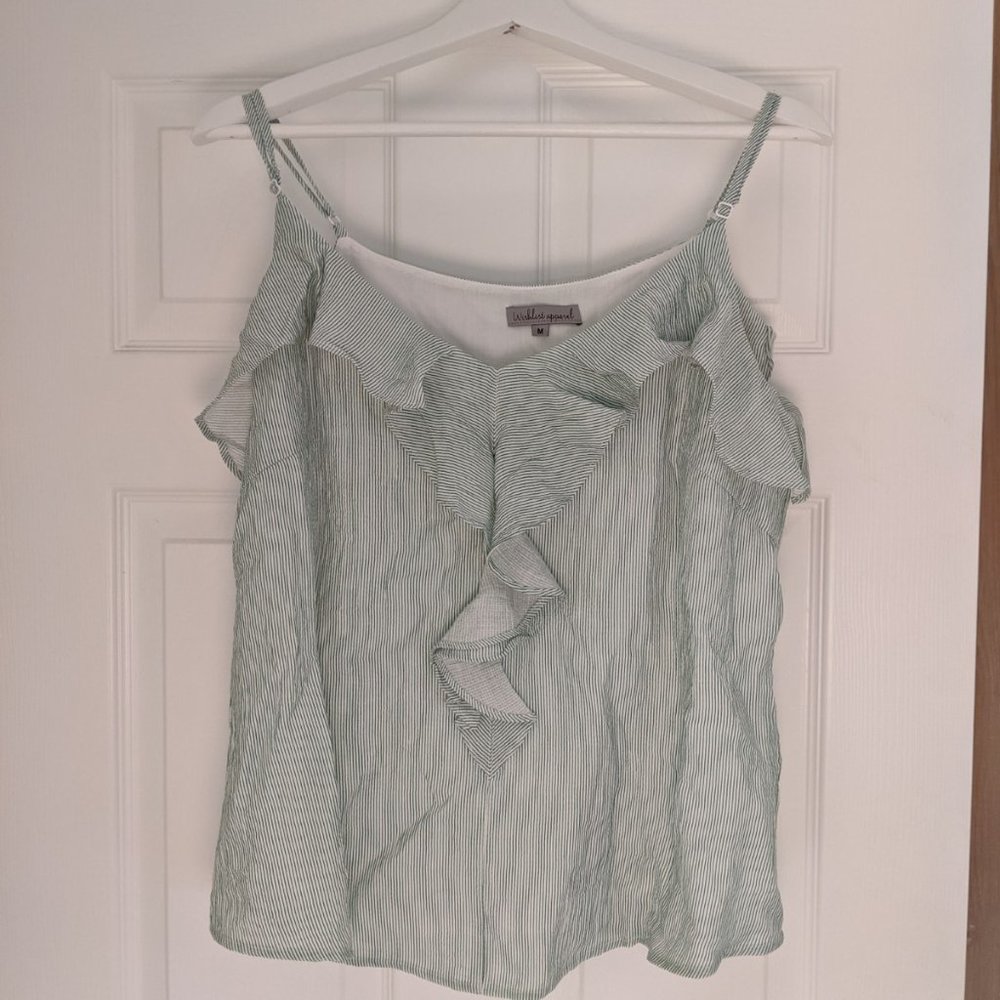 Green Striped Ruffled Top - Picture 7 of 8